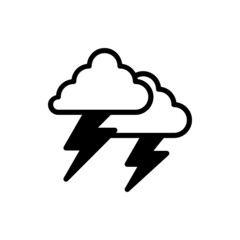 Lightning flat icon. Thunderbolt icon isolated on black background. Vector illustration
