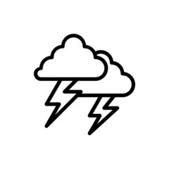 Lightning flat icon. Thunderbolt icon isolated on black background. Vector illustration
