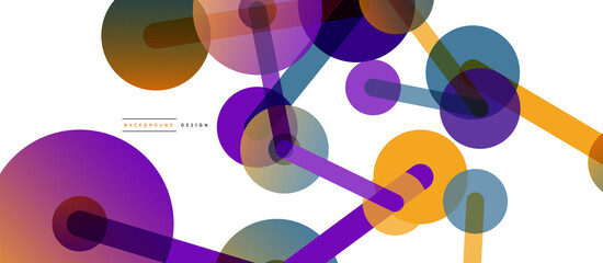 Abstract background. Round dots connected by lines. Trendy techno business template for wallpaper, banner, background or landing