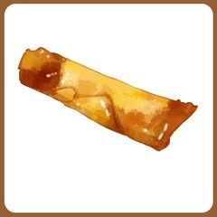 手描き水彩の春巻きイラスト