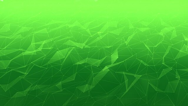 Polygon moving irregularly on a 4K green background.