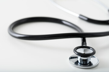 聴診器　白背景　コピースペース　医療