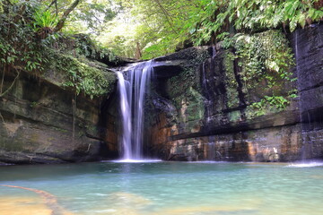Fototapeta na wymiar Wanggu Waterfall a waterfall located in Pingxi District, New Taipei City, Taiwan