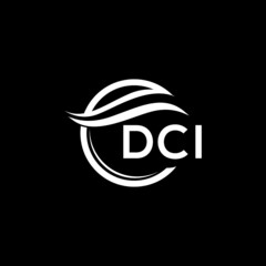 DCI letter logo design on black background. DCI creative  initials letter logo concept. DCI letter design.