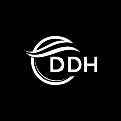 DDH letter logo design on black background. DDH  creative initials letter logo concept. DDH letter design.

