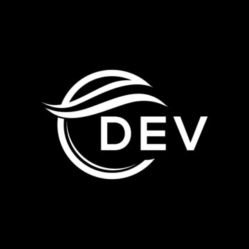 DEV letter logo design on black background. DEV  creative initials letter logo concept. DEV letter design.
