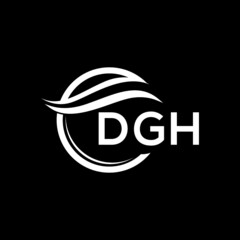 DGH letter logo design on black background. DGH  creative initials letter logo concept. DGH letter design.
