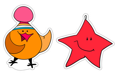 Two sticker characters for your holiday greetings