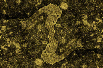 Abandoned dark yellow color concrete wall surface for texture background