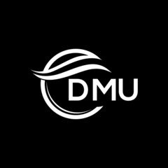 DMU letter logo design on black background. DMU  creative initials letter logo concept. DMU letter design.
