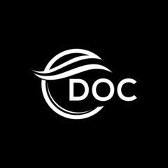 DOC letter logo design on black background. DOC  creative initials letter logo concept. DOC letter design.
