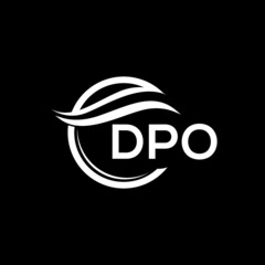 DPO letter logo design on black background. DPO  creative initials letter logo concept. DPO letter design.
