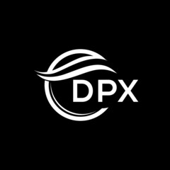 DPX letter logo design on black background. DPX  creative initials letter logo concept. DPX letter design.

