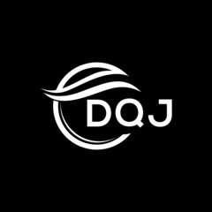 DQJ letter logo design on black background. DQJ  creative initials letter logo concept. DQJ letter design.
