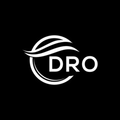 DRO letter logo design on black background. DRO  creative initials letter logo concept. DRO letter design.
