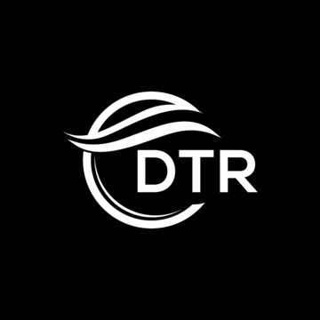 DTR letter logo design on black background. DTR  creative initials letter logo concept. DTR letter design.