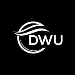 DWU letter logo design on black background. DWU  creative initials letter logo concept. DWU letter design.
