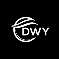 DWY letter logo design on black background. DWY  creative initials letter logo concept. DWY letter design.
