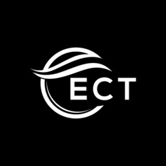 ECT letter logo design on black background. ECT  creative initials letter logo concept. ECT letter design.
