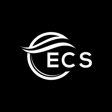 ECS letter logo design on black background. ECS  creative initials letter logo concept. ECS letter design.
