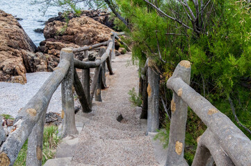 wooden fence in beach