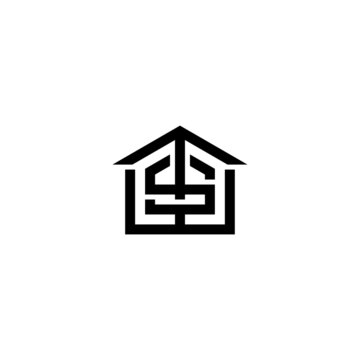 t s ts st initial home logo design vector template