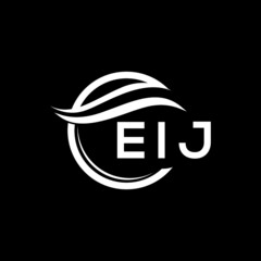 EIJ letter logo design on black background. EIJ  creative initials letter logo concept. EIJ letter design.
