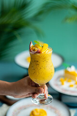 Mango Passion Fruit Smoothie with summer