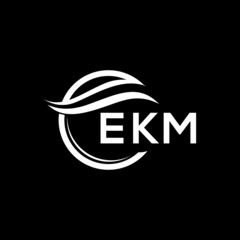 EKM letter logo design on black background. EKM  creative initials letter logo concept. EKM letter design.