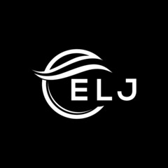 ELJ letter logo design on black background. ELJ creative initials letter logo concept. ELJ letter design. 