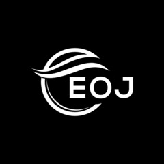 EOJ letter logo design on black background. EOJ  creative initials letter logo concept. EOJ letter design.
