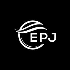 EPJ letter logo design on black background. EPJ  creative initials letter logo concept. EPJ letter design.

