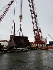 Fototapeta premium cranes in harbor