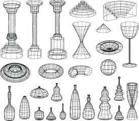 3d wireframe object outline