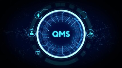 Quality management system business and industrial technology concept. QMS
