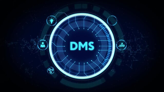 Document management DMS System Digital rights management. Business, Technology, Internet and network concept.