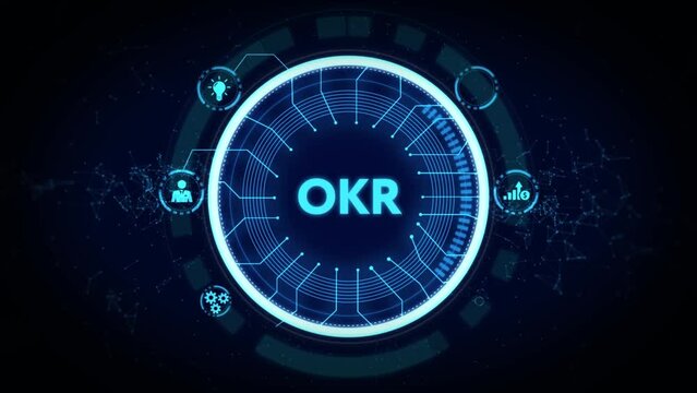 OKR Objectives key results. Business, Technology, Internet and network concept.