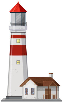 A lighthouse on white background
