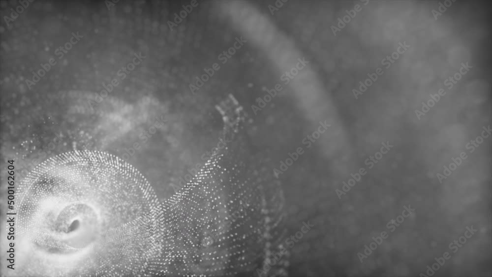 Aufkleber digitally generated motion graphic mysterious dark energy and evil abstract particles flowing in the