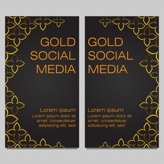 black gold social media stories template design