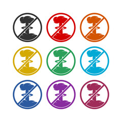  Stop nuclear war icon color set