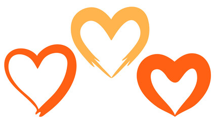 Three stylized hearts for congratulations on Valentine's Day