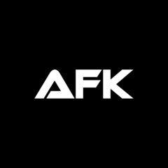 AFK letter logo design with black background in illustrator, vector logo modern alphabet font overlap style. calligraphy designs for logo, Poster, Invitation, etc.