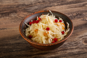 Sauerkraut with cranberry in the bowl