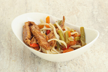 Chinese wok with chicken and teriyaki