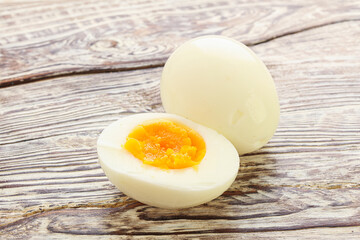 Boiled chicken egg for breakfast
