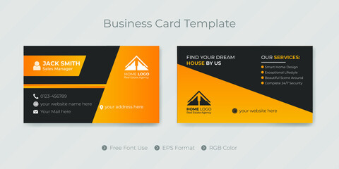 Modern real estate business card design visiting name card template