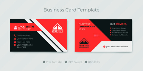 Modern real estate business card design visiting name card template