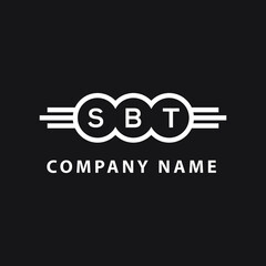 SBT letter logo design on black background. SBT creative  initials letter logo concept. SBT letter design.