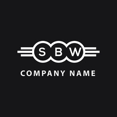 SBW letter logo design on black background. SBW  creative initials letter logo concept. SBW letter design.